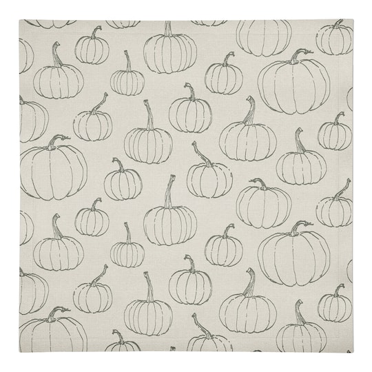 White Pumpkin Pattern Cotton Twill Napkin